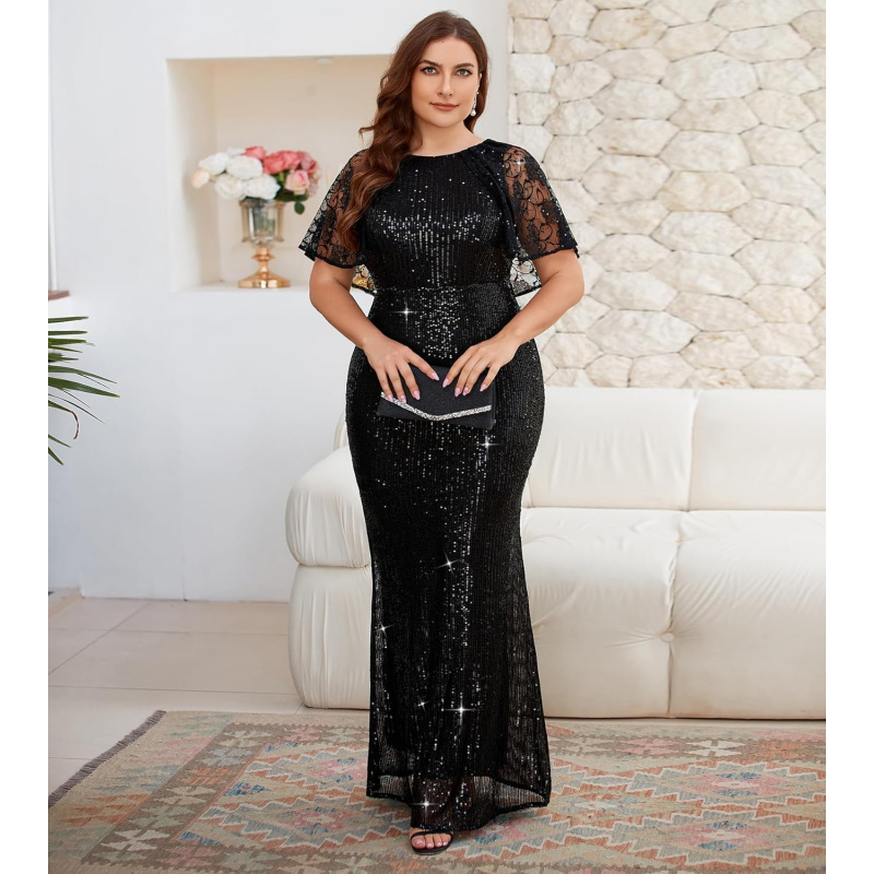 Women Sequin Plus Size Mesh Perspective Shorts