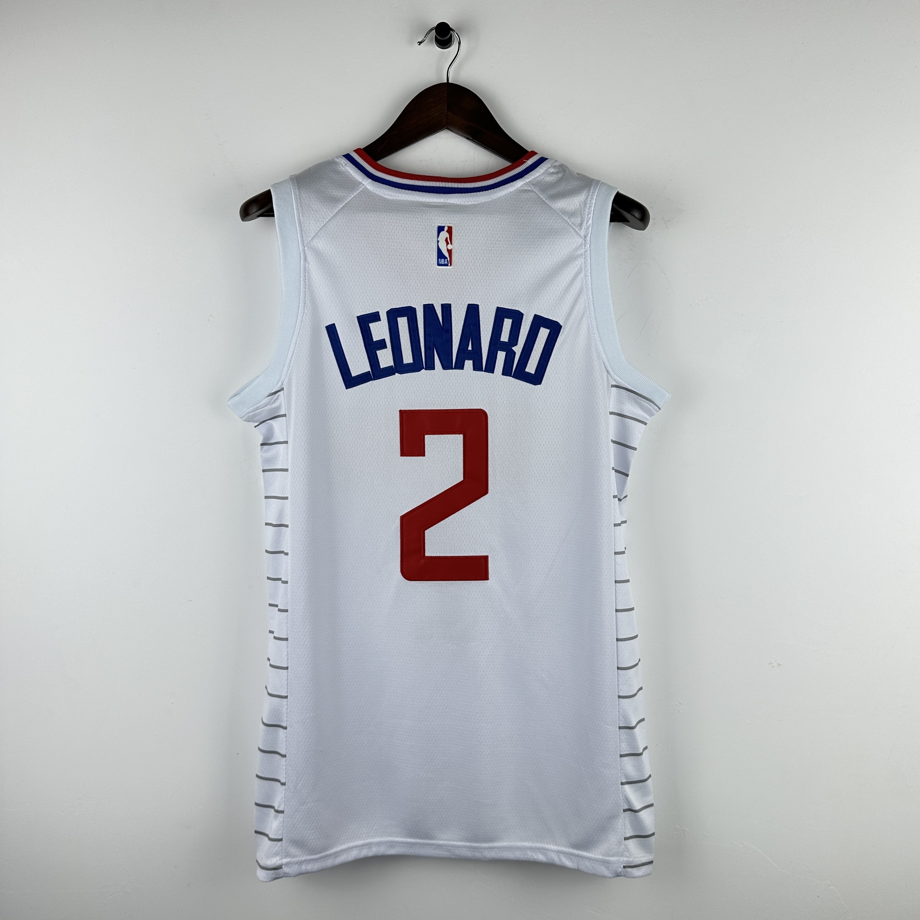 Embroidered Clippers White No. 2 Leonard