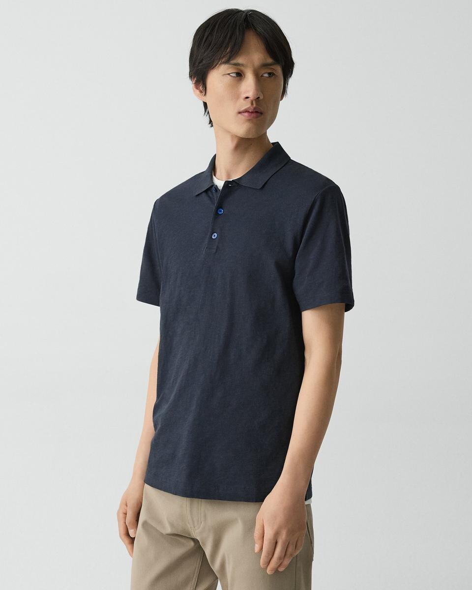 Bron Polo Shirt in Cosmos Slub Cotton