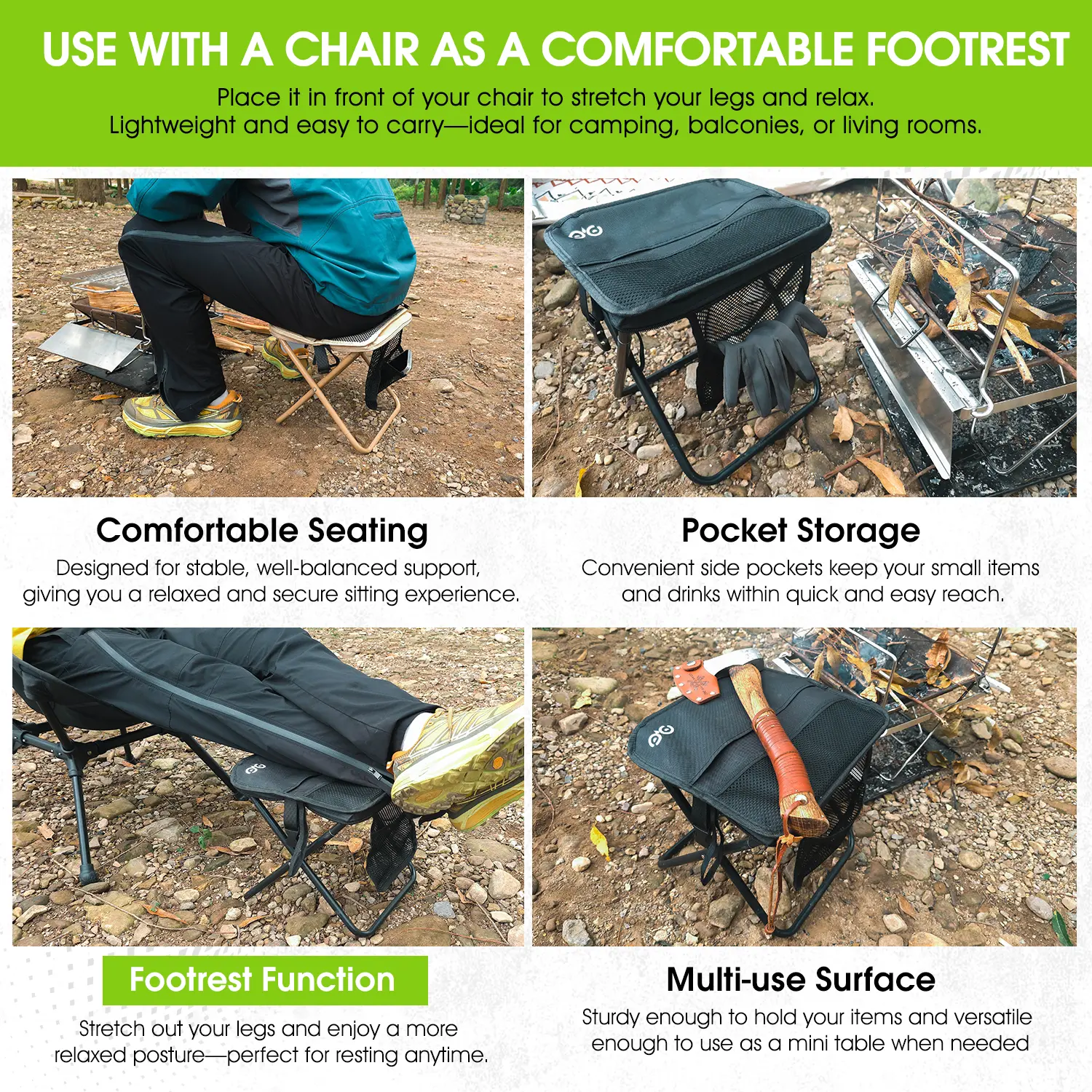 Portable Outdoor Folding Chair with Shoulder, Strap Ultra Light 1.5 lbs