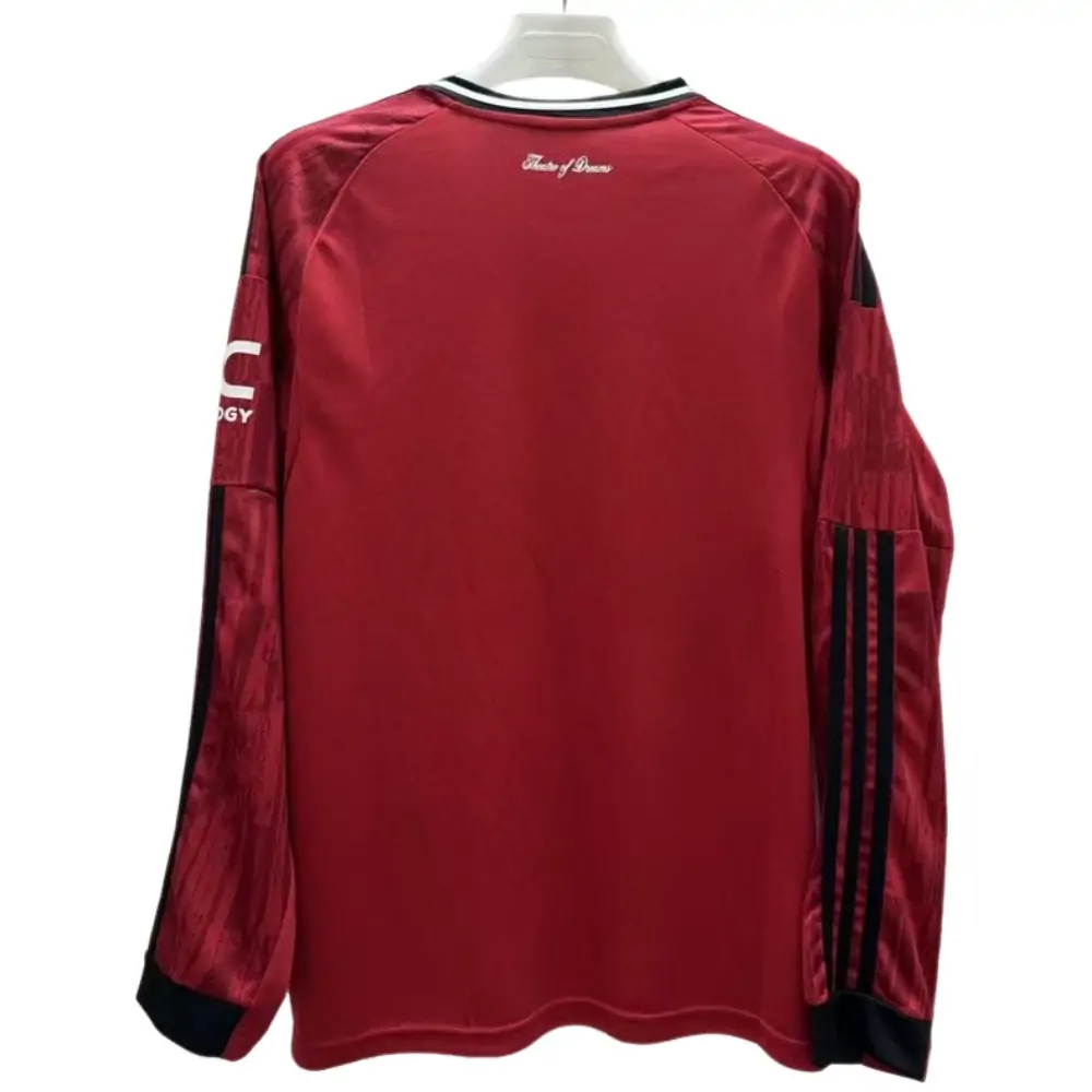 2025/26 Manchester United Home Long Sleeve Jersey - Fans Edition