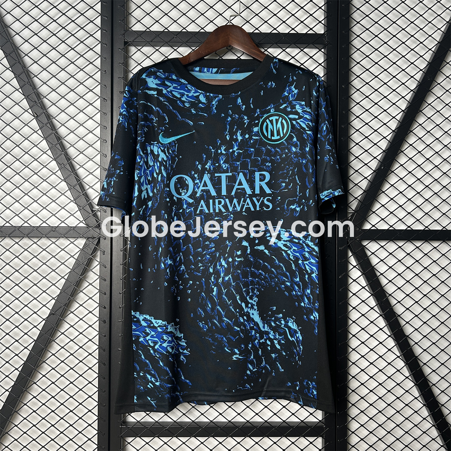 Inter Milan 25-26 Blue Snake Pattern Pre-Match Training Jersey - Fans Version
