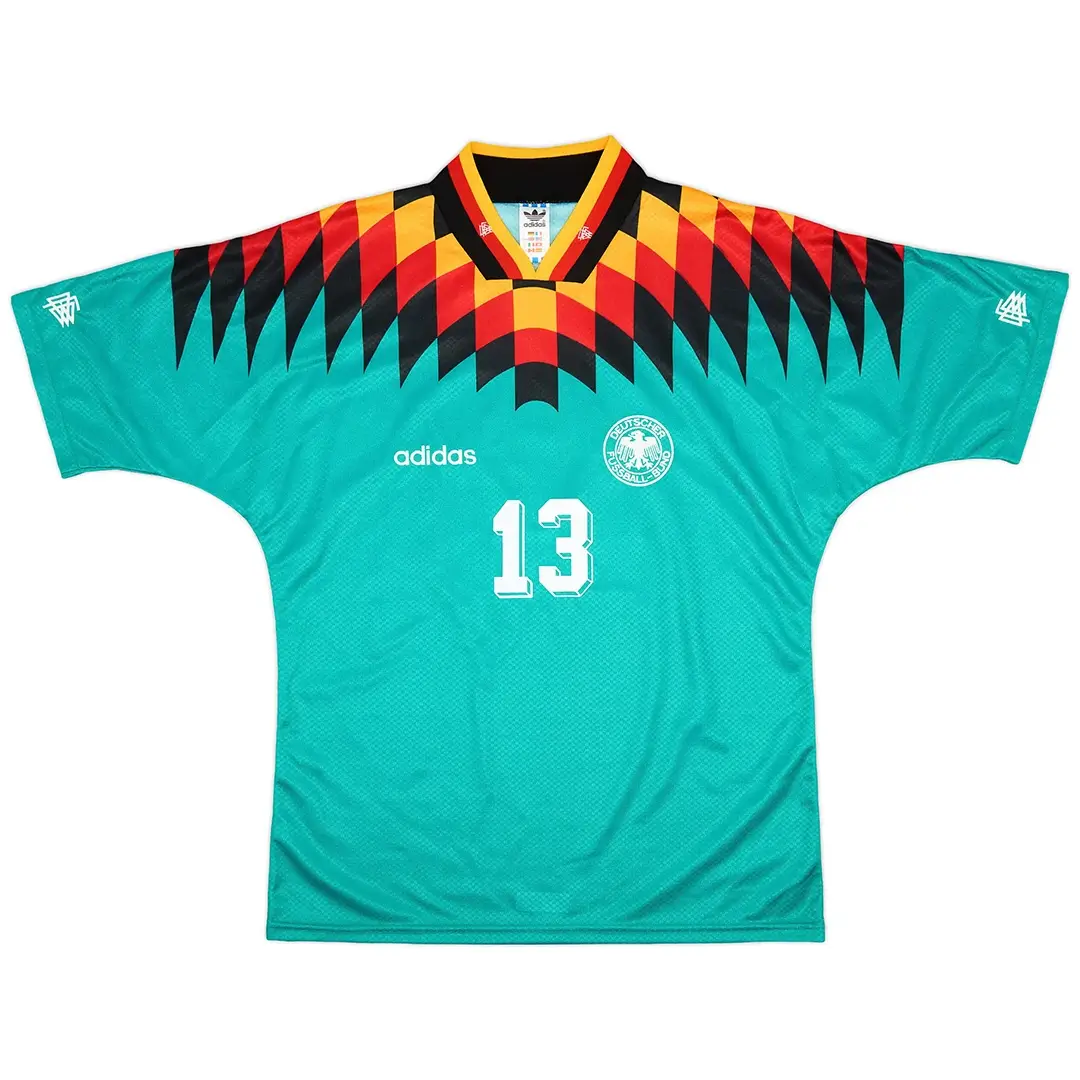 Völler #13 Retro Germany Away Football Jersey World Cup 1994