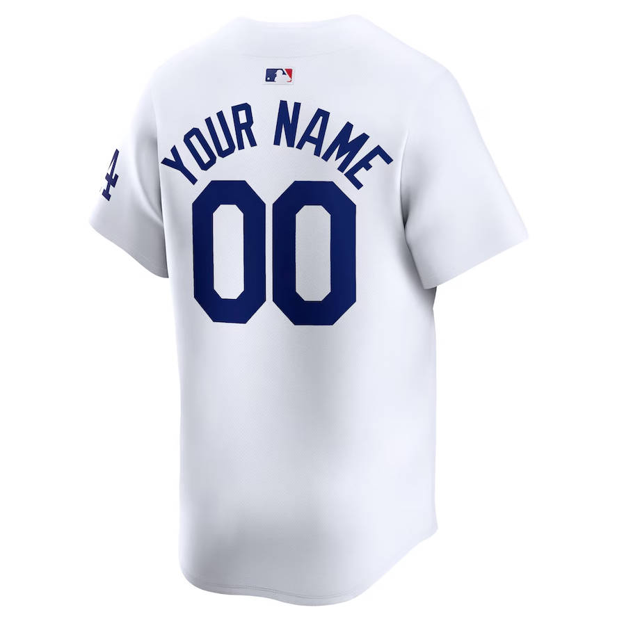 Men's Los Angeles Dodgers White Home Limited Custom Jersey
