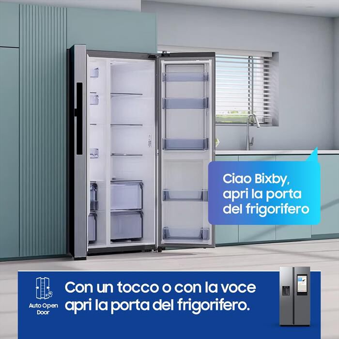 SAMSUNG - Frigorifero side by side RS90F66BETEF Classe E-Inox Spazzolato