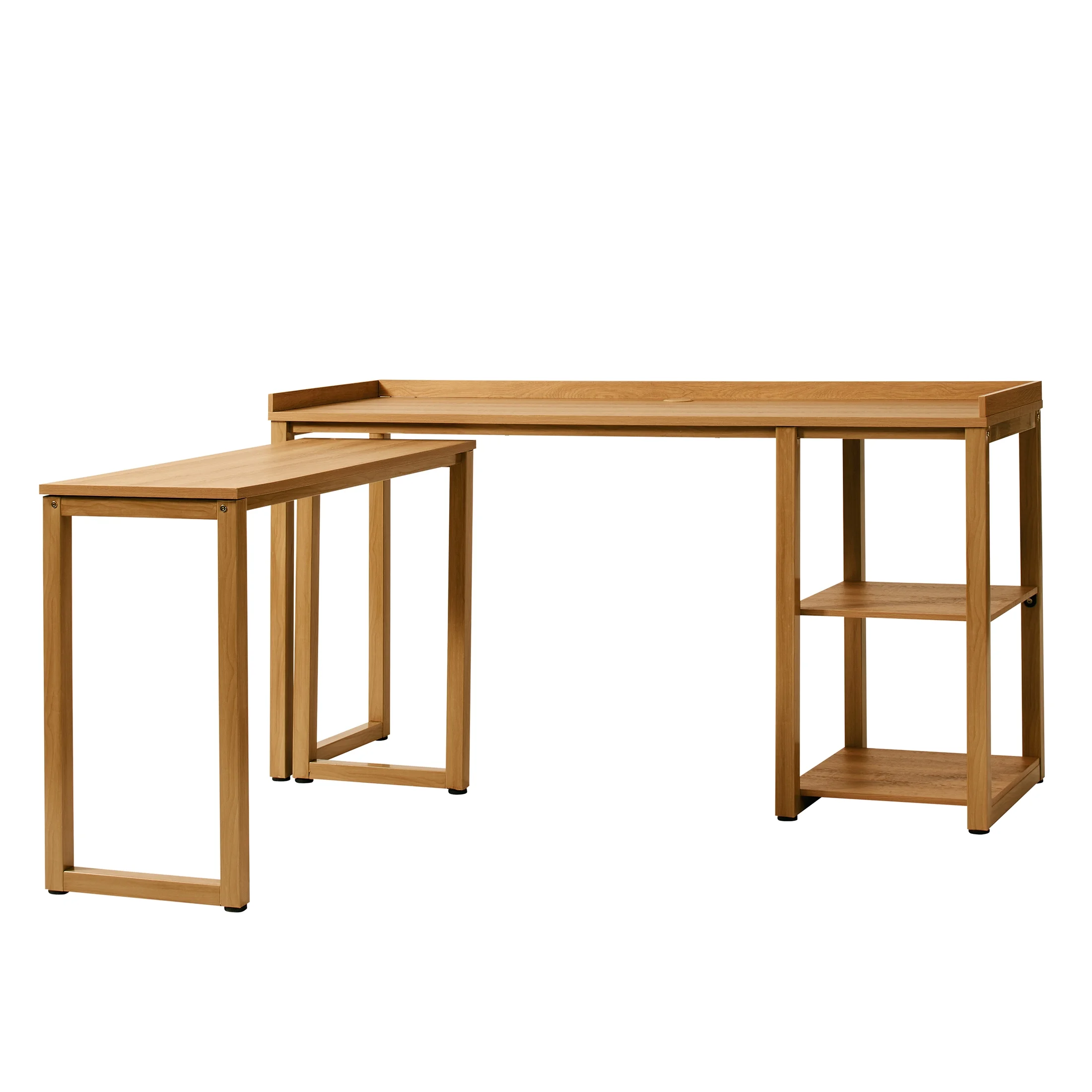 Better Homes & Gardens Ezra Modular L Desk with 2-Cube Storage, Walnut Finish