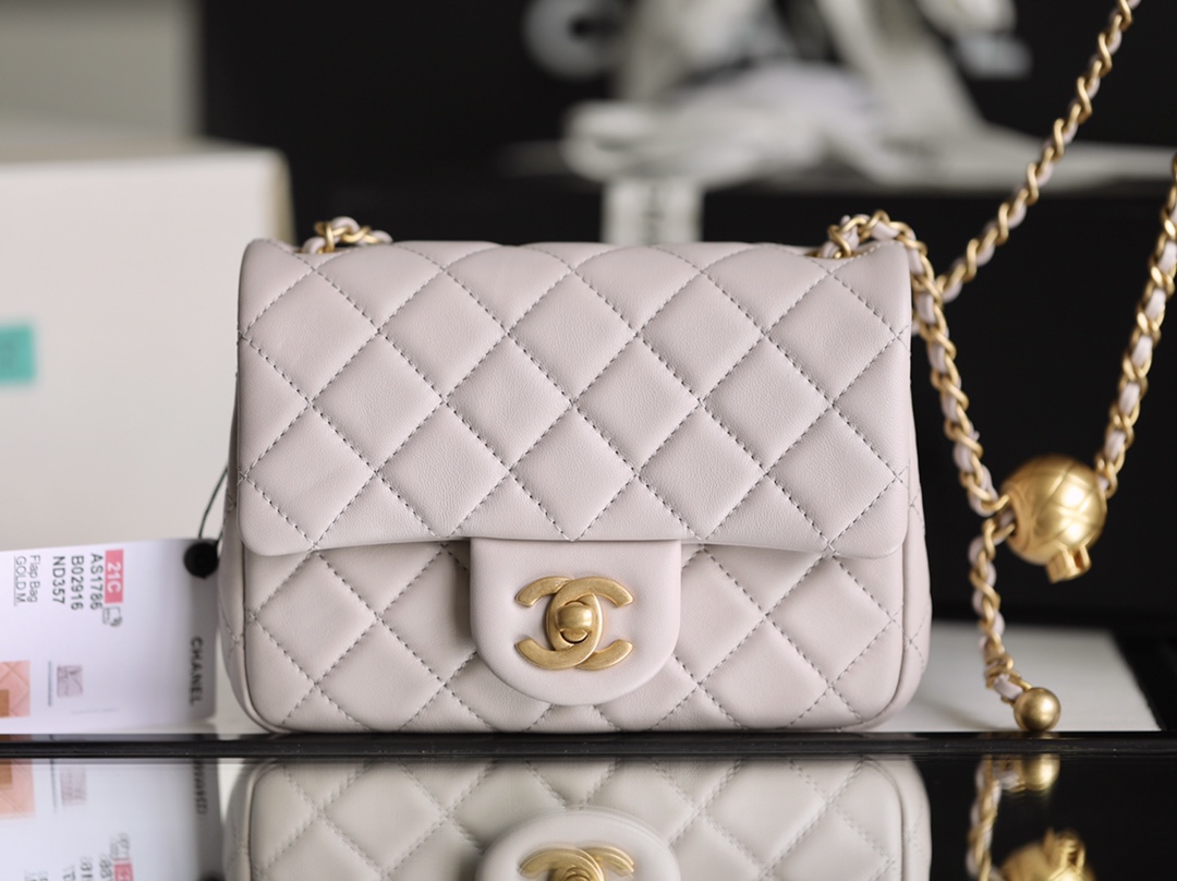[15A] Chanel Mini Square Pearl Crush Flap Bag