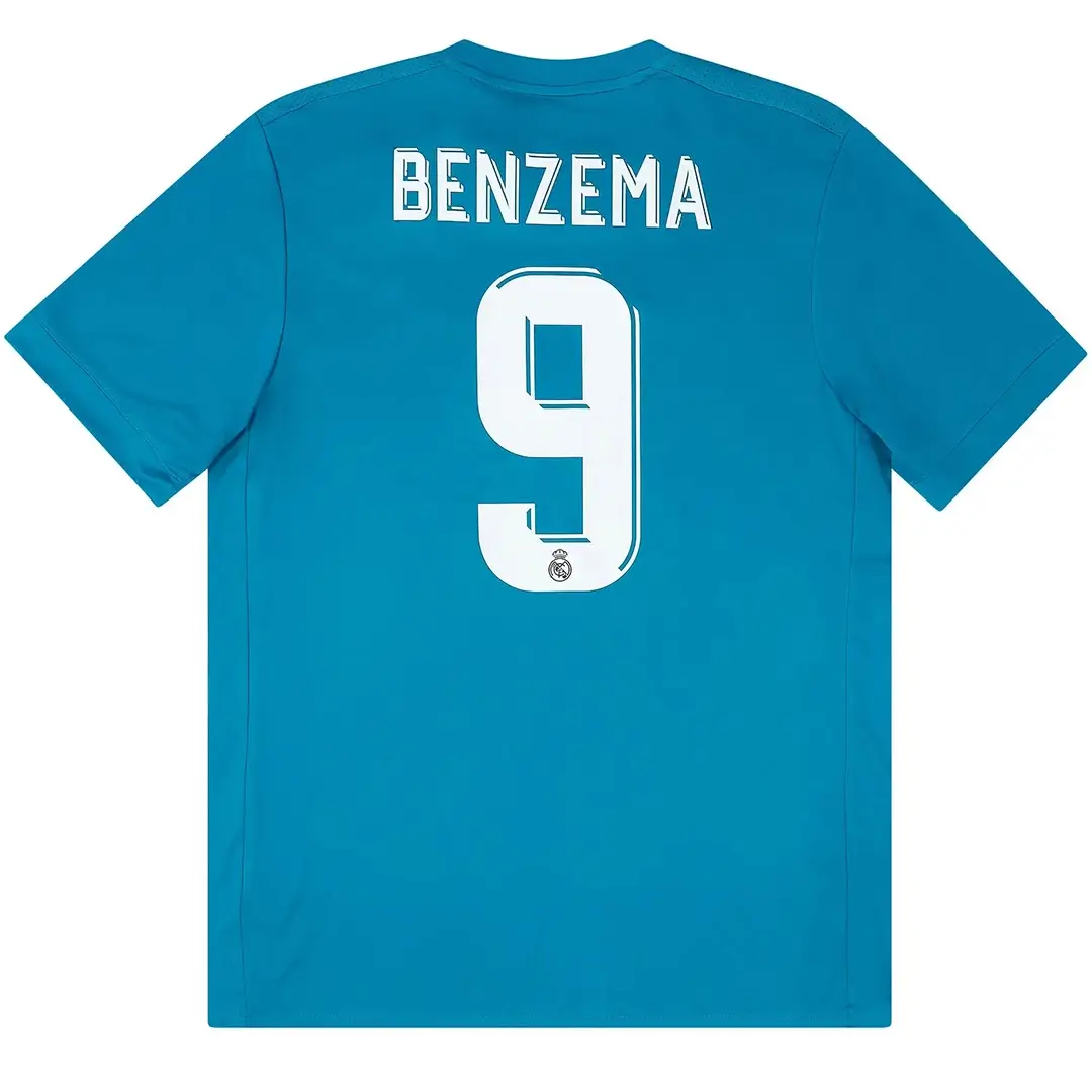 BENZEMA #9 Real Madrid 2017/18 Third Away Retro Soccer Jersey