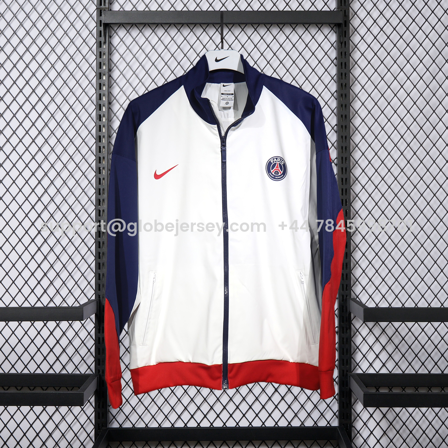 Paris Saint-Germain PSG 25-26 Throwback Windbreaker Jacket - White
