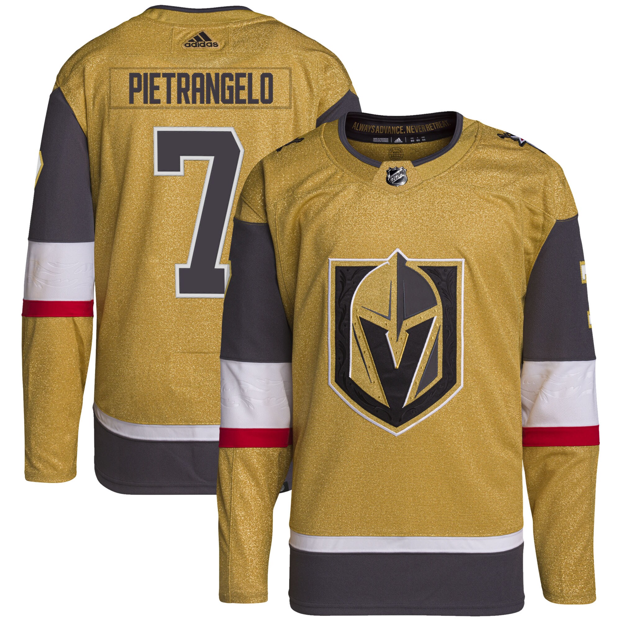 Alex Pietrangelo Vegas Golden Knights  Home Primegreen    Jersey – Gold