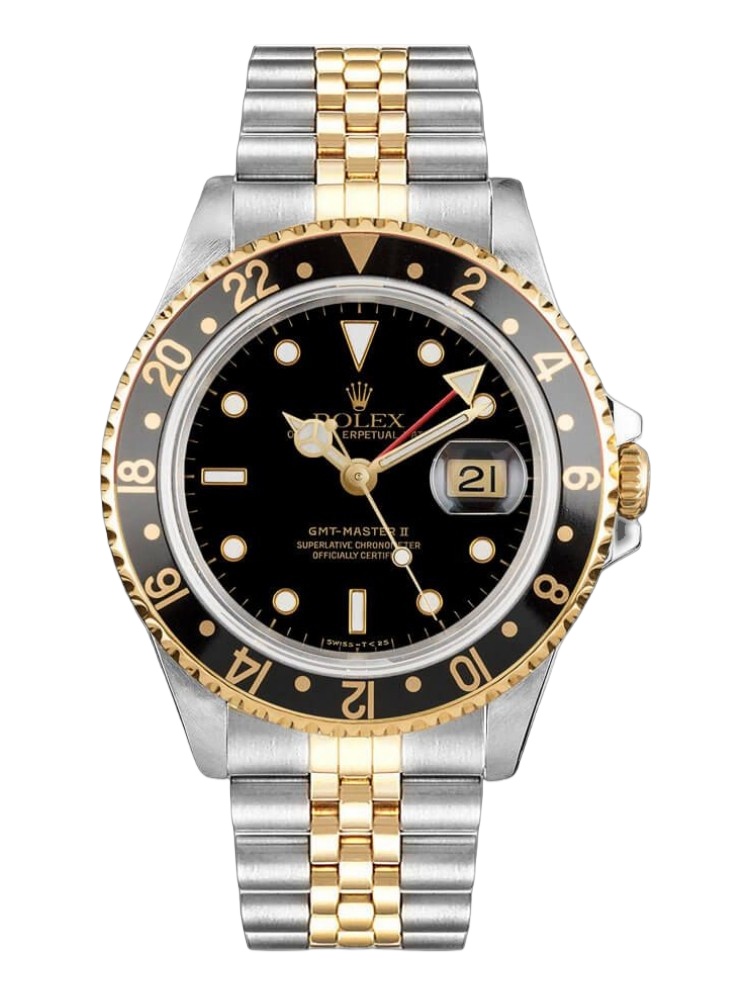 【Super Clone】Rolex GMT-Master II 16713LN Oystersteel Yellow Gold Black Dial 40MM Mens Replica Watch
