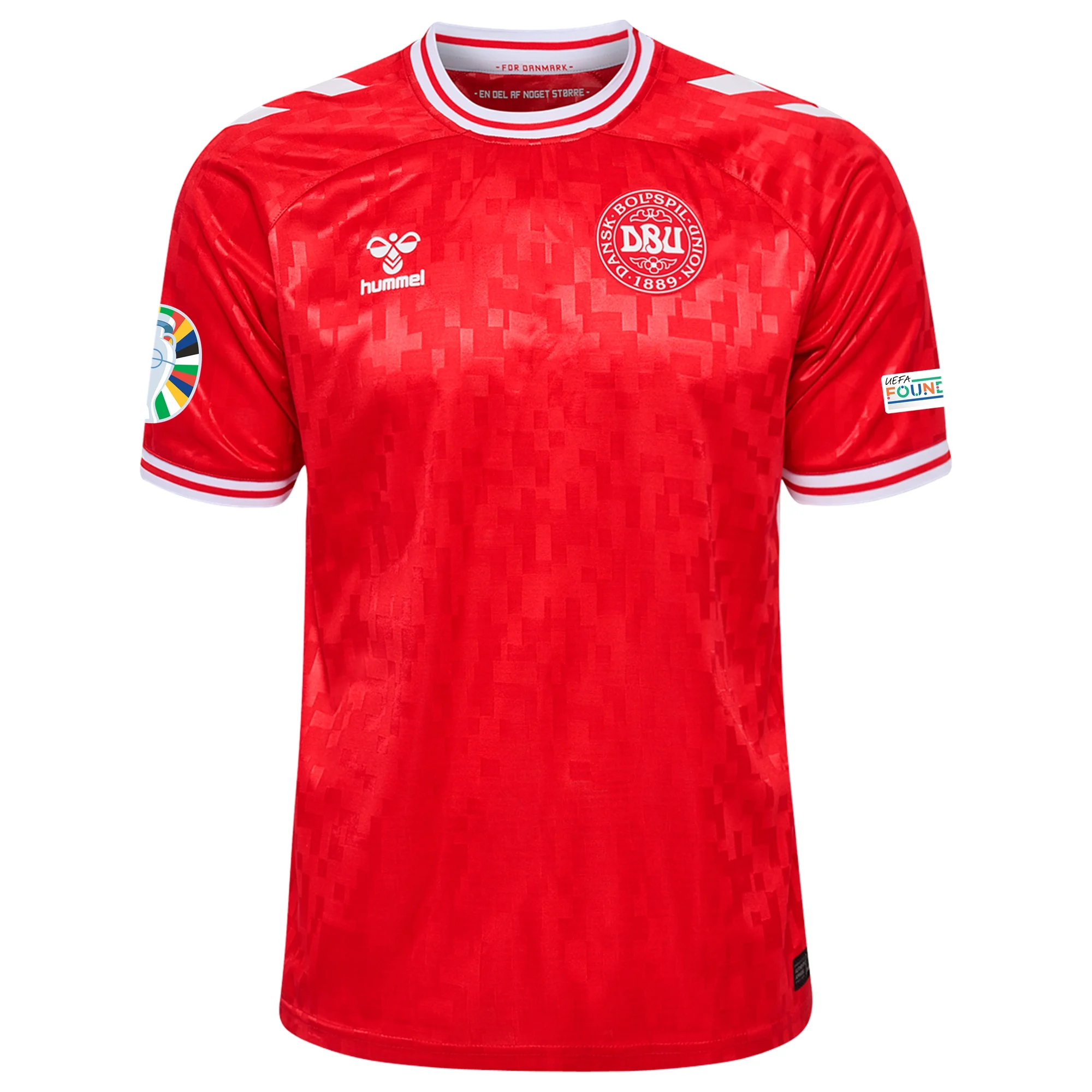 DENMARK 24/25 HOME EURO PATCH JERSEY BY HUMMEL