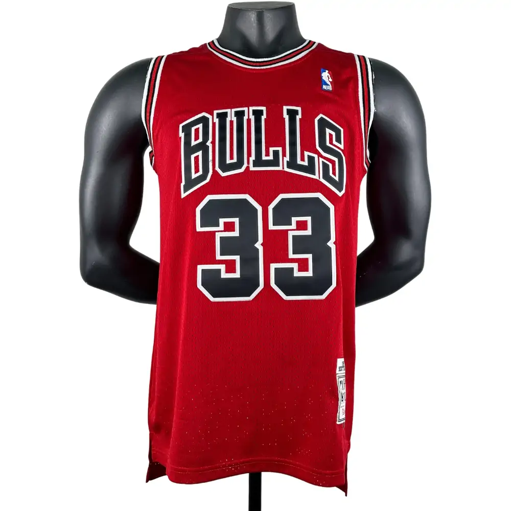 Embroidered MN retro jersey, Bulls 97/98 season, red, No. 33, Scottie Pippen