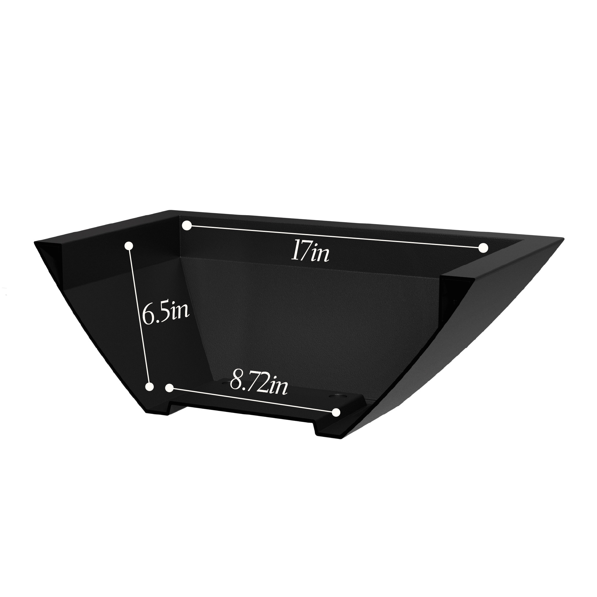 Evolve 20 in. Square Bowl Planters, Black, 2-pack