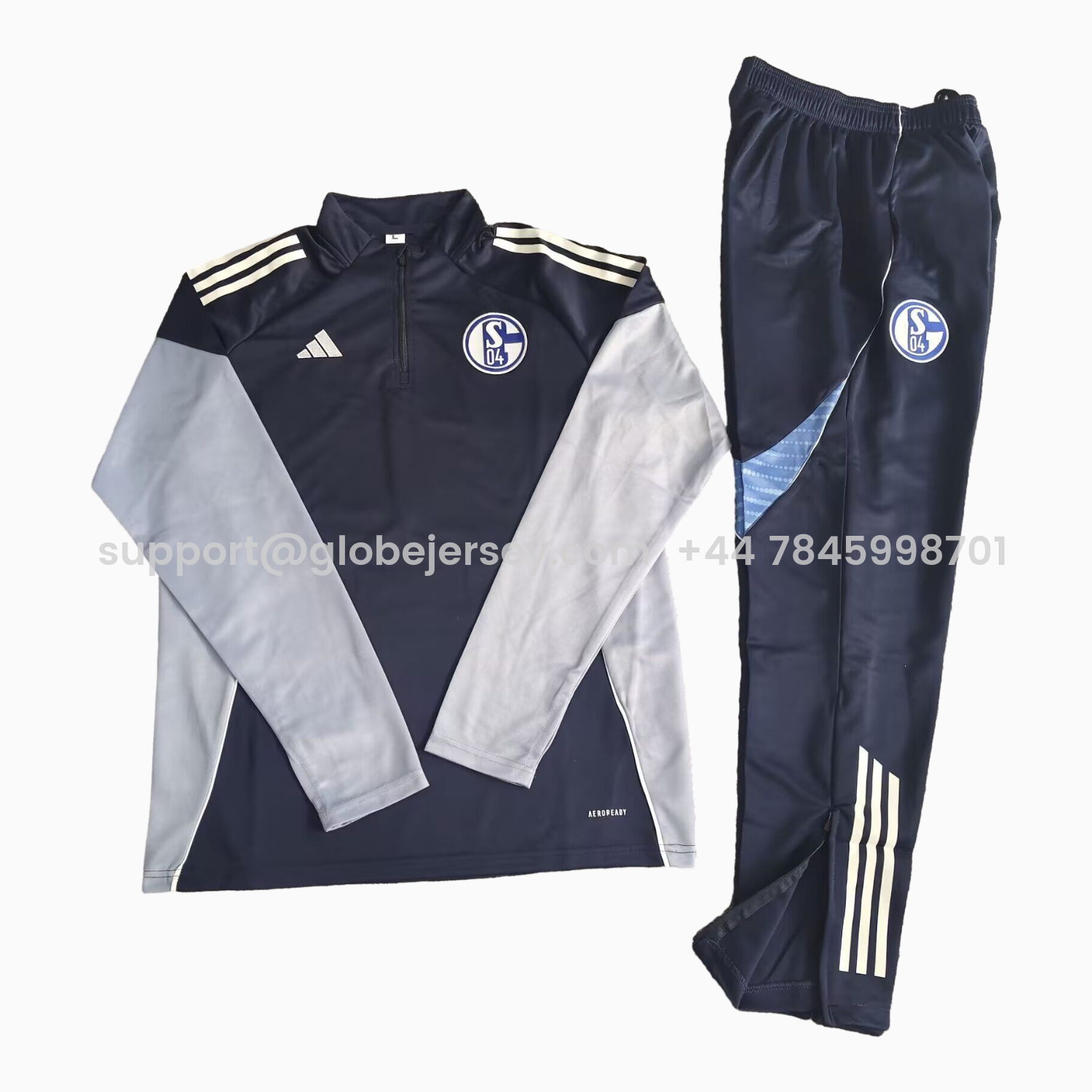 Schalke 04 25-26 Long Sleeve Training Set - Deep Blue Top & Deep Blue Pants