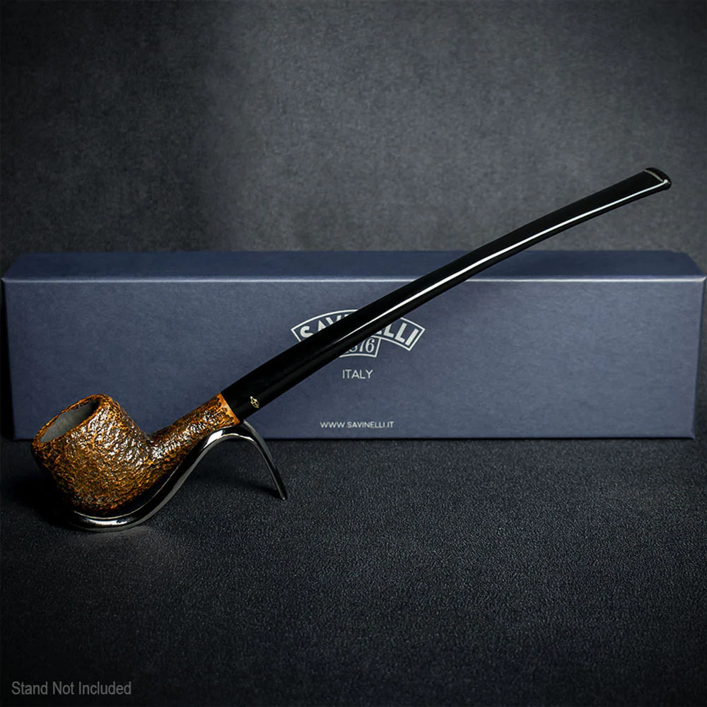 Savinelli Brownblast Churchwarden Briar Pipe - 901 6mm