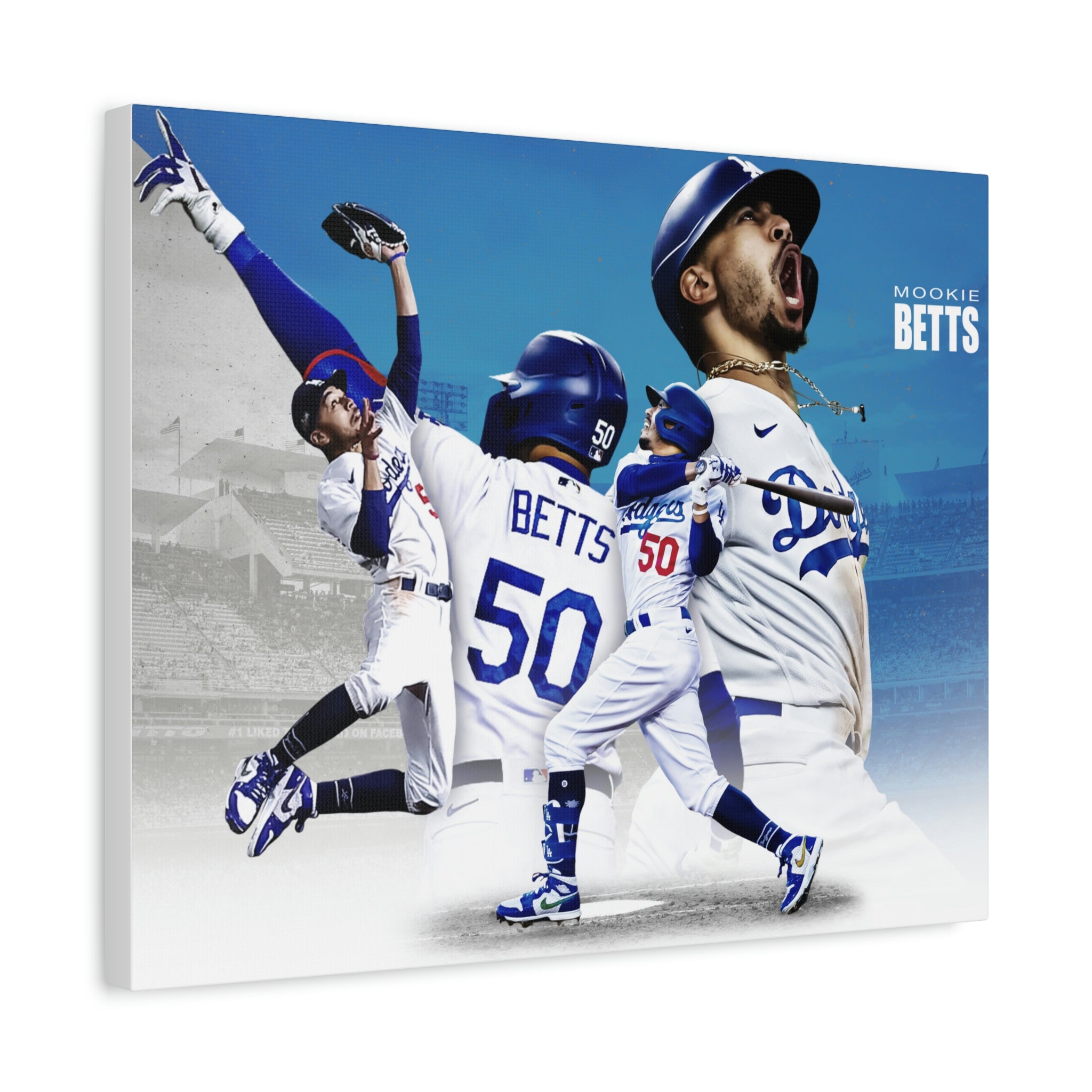 Mookie Betts Los Angeles Dodgers #50 Premium Wall Art Canvas Wrap