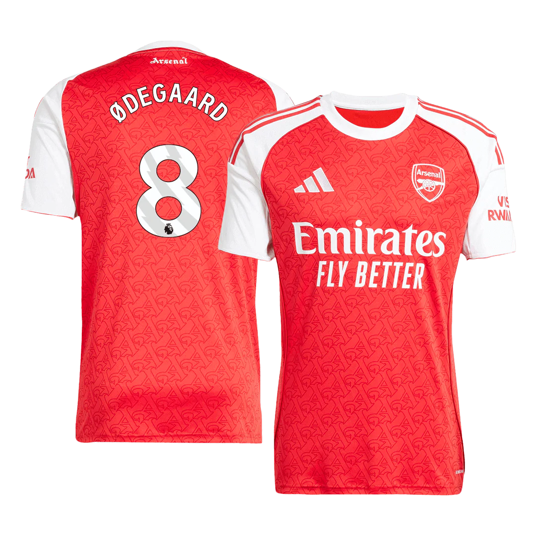ØDEGAARD #8 Arsenal Home Soccer Jersey 2025/26 Red