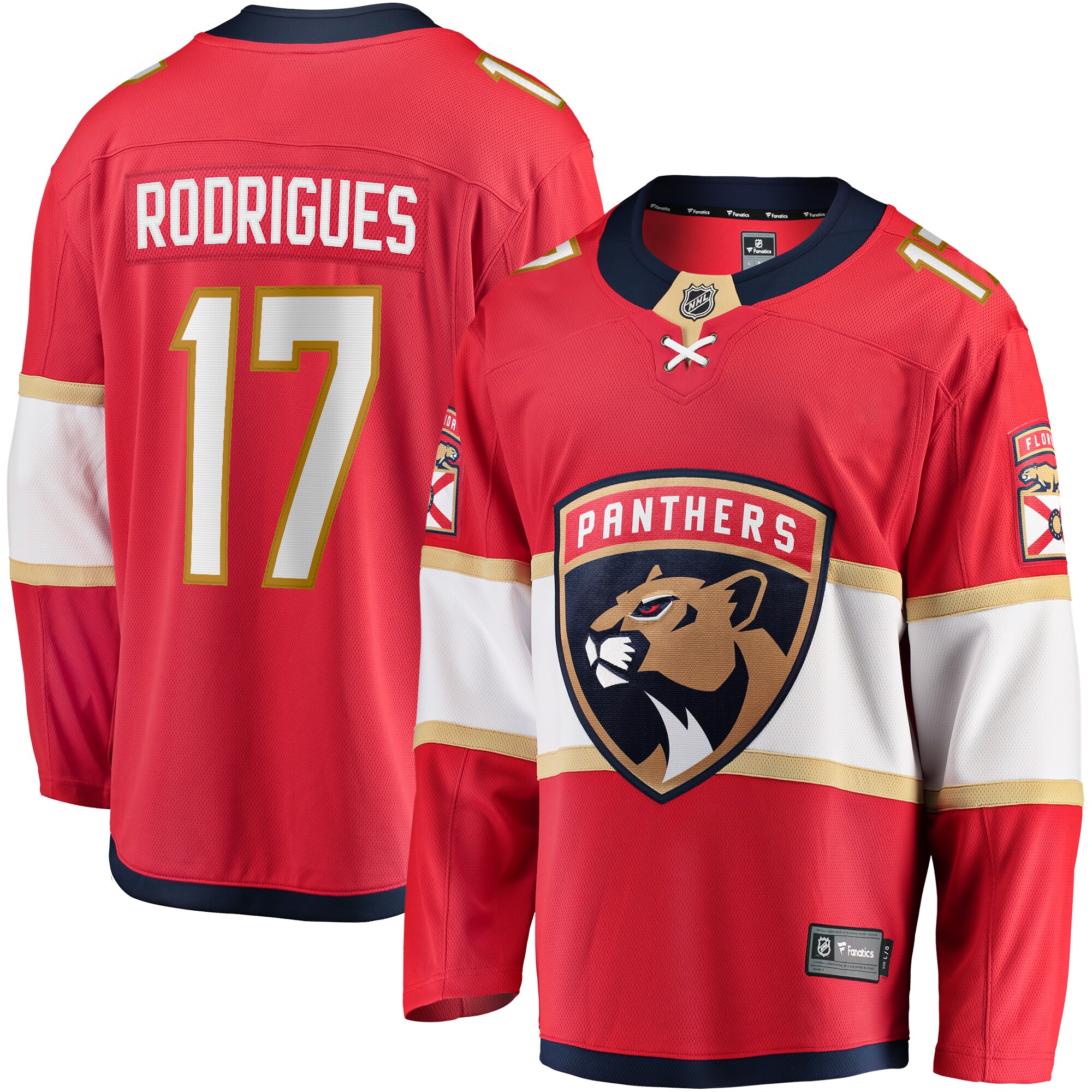 Evan Rodrigues Florida Panthers Fanatics Home Breakaway Jersey – Red