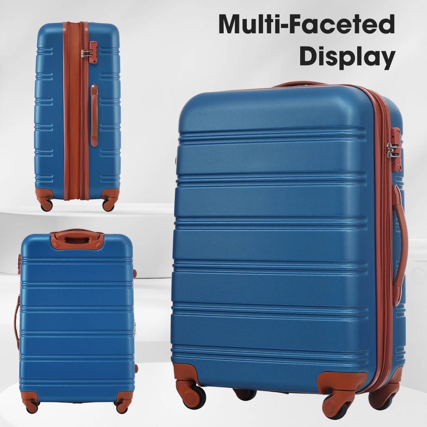 Luggage Sets 3 Piece, Hardside Expandable Ultra Durable PC Lightweight Carry On, Travel Suitcase Set with TSA Lock Spinner Wheels, Multicolor Purple