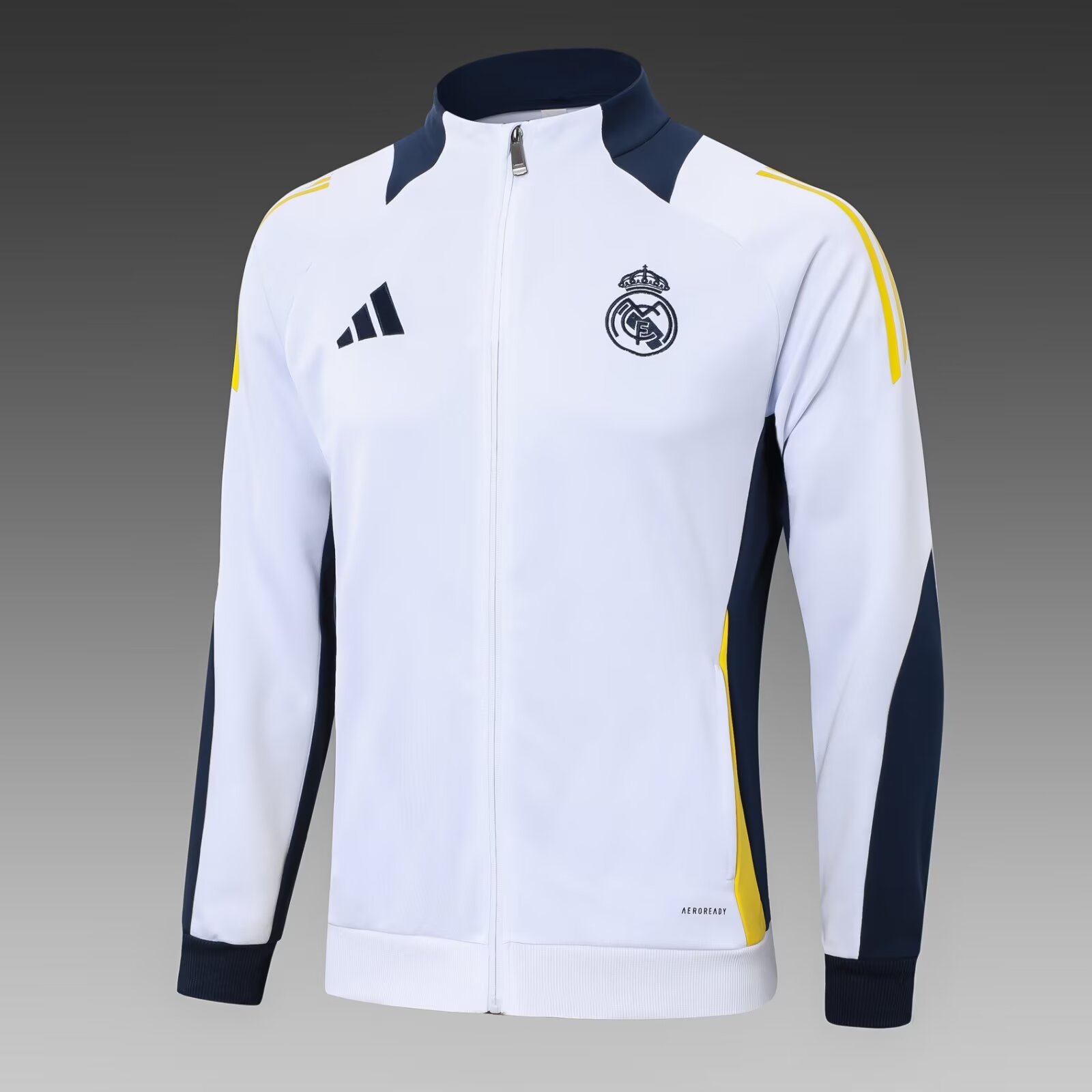 2024/2025 Real Madrid White Long Zipped Jacket Football Shirt 1:1 Thai Quality