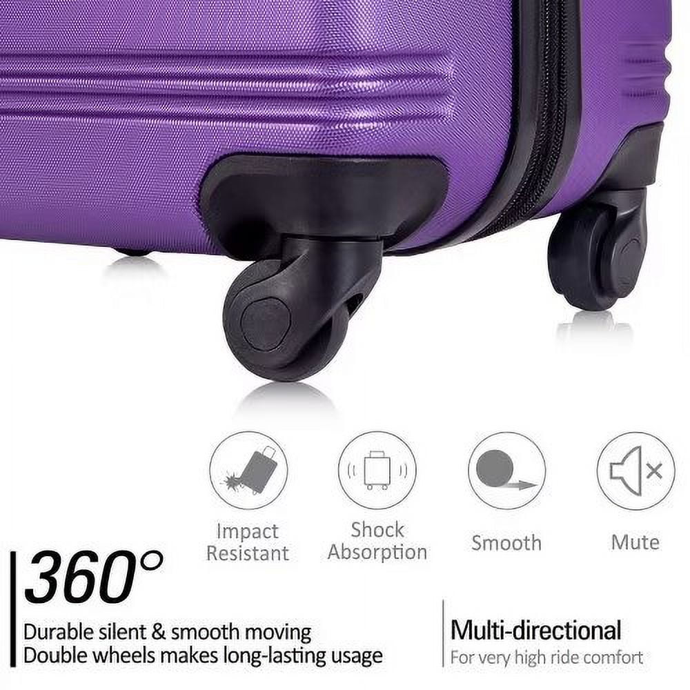 Expandable Suitcase Set of 3 with Double Spinner Wheels, Indestructible PP Material Hard Shell Luggage Sets TSA Lock, Carry on Expandable, Lightweight,20