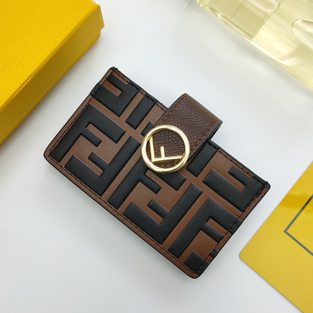 Fendi Embossed Letter Card Holder