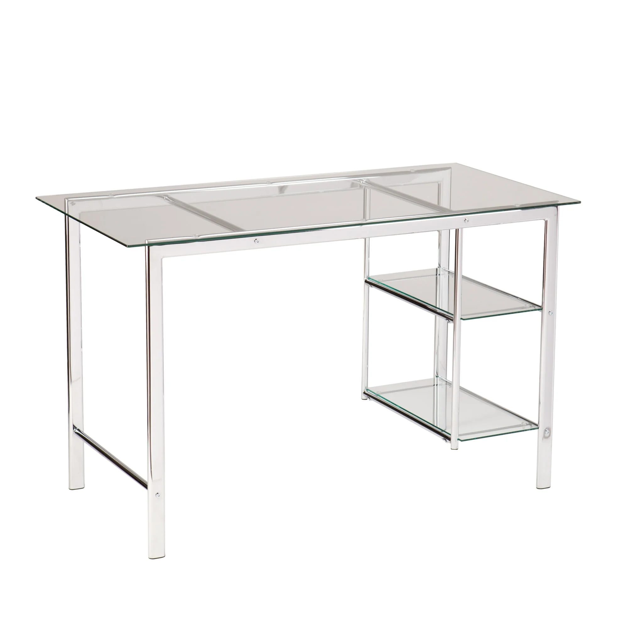 SEI Furniture Oslo Glass Desk in Chrome