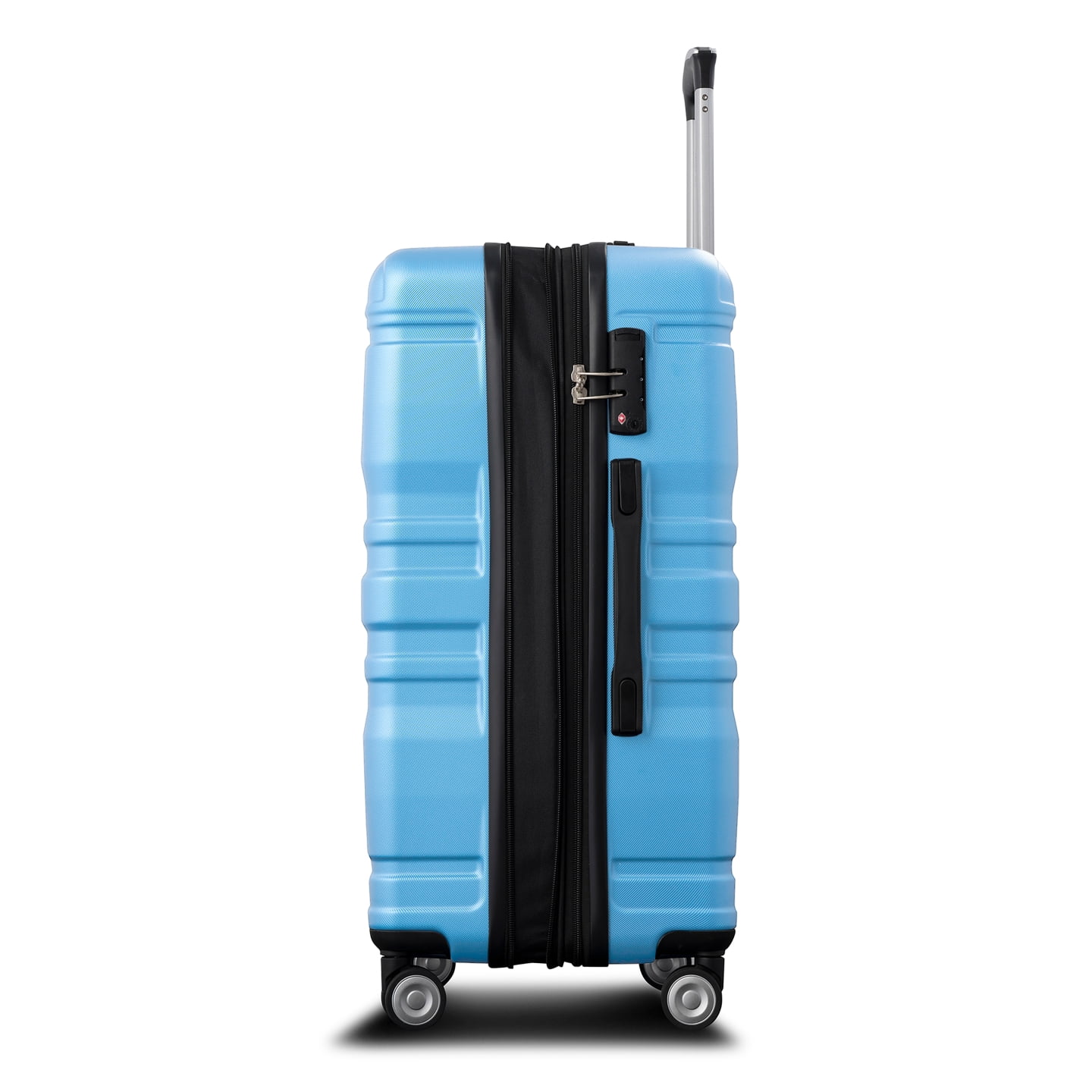 Luggage Sets New Model Expandable ABS Hardshell 3pcs Clearance Luggage Hardside Lightweight Durable Suitcase sets Spinner Wheels Suitcase with TSA Lock 20''24''28''(blue and brown)
