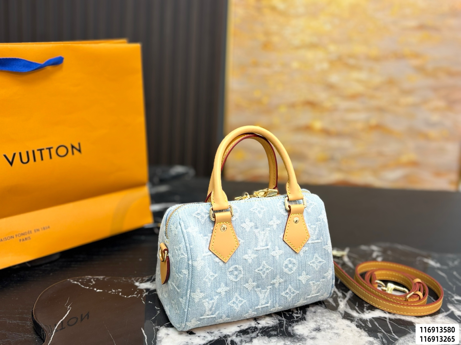 LV Monogram Denim Speedy Bandoulière Bag