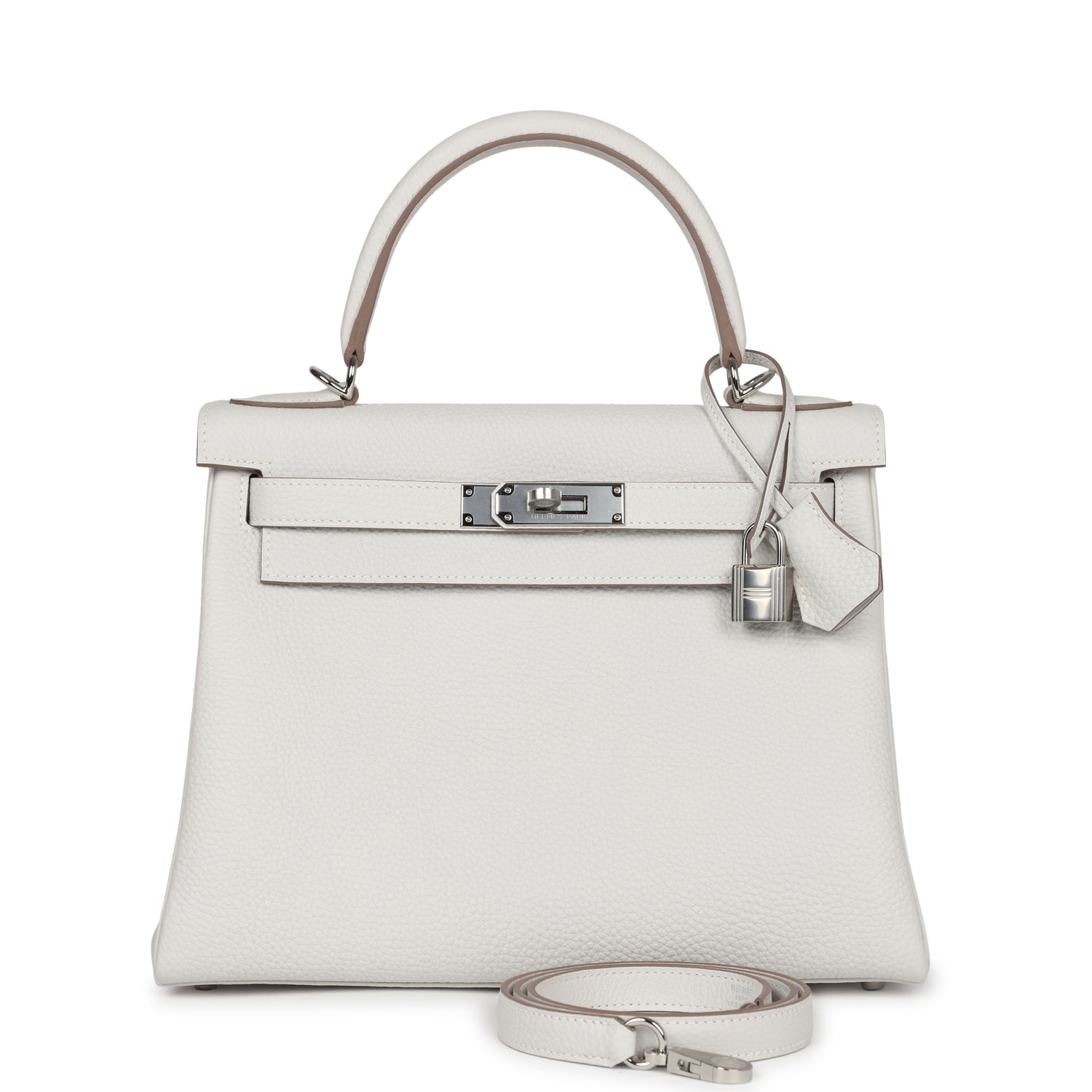 Kelly Retourne 28 Gris Pale Togo Palladium Hardware