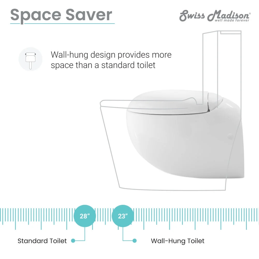 Plaisir Wall-Hung Elongated Toilet Bowl