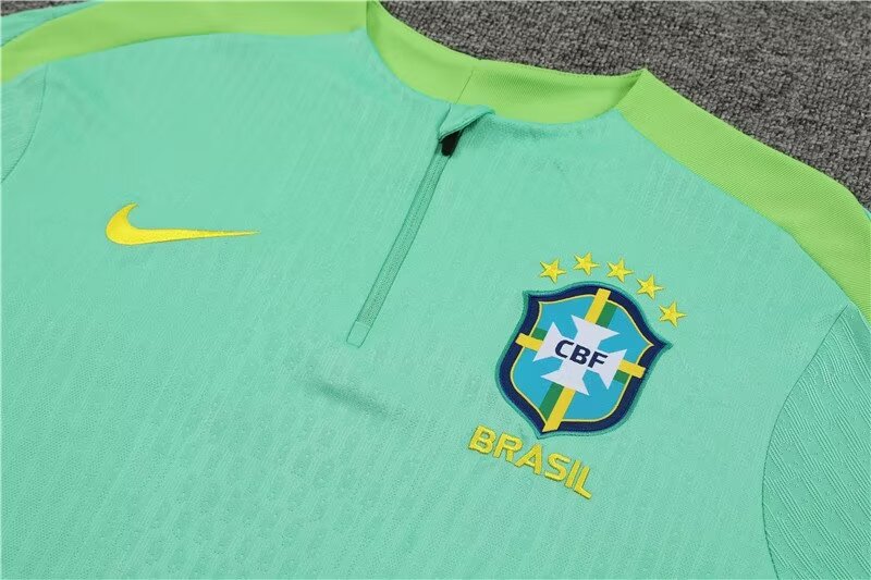 2024/25 Brazil Half-La Training Jersey Green 1:1 Thailand Quality Set
