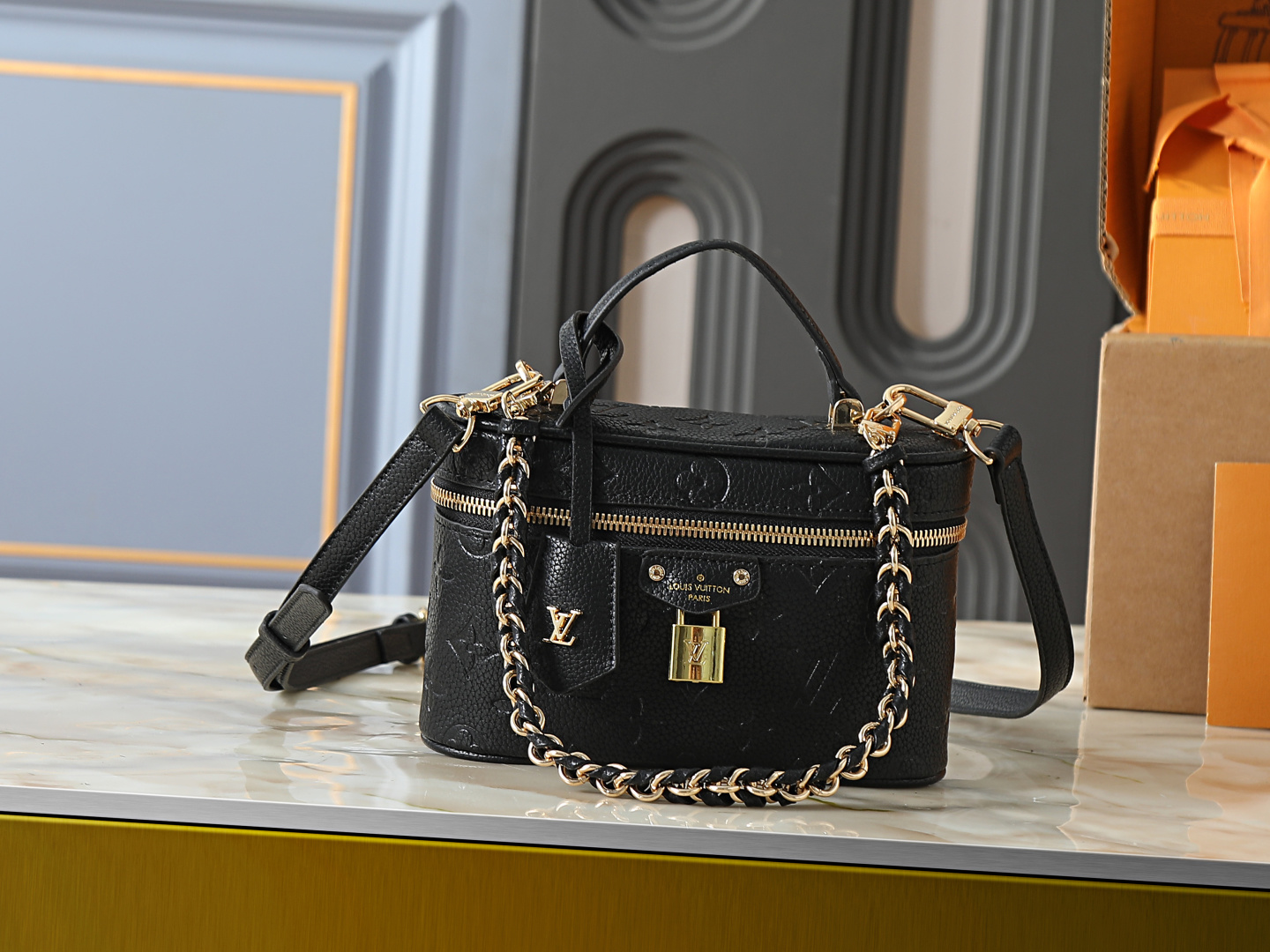 LV Vanity Chain Pouch Makeup Case