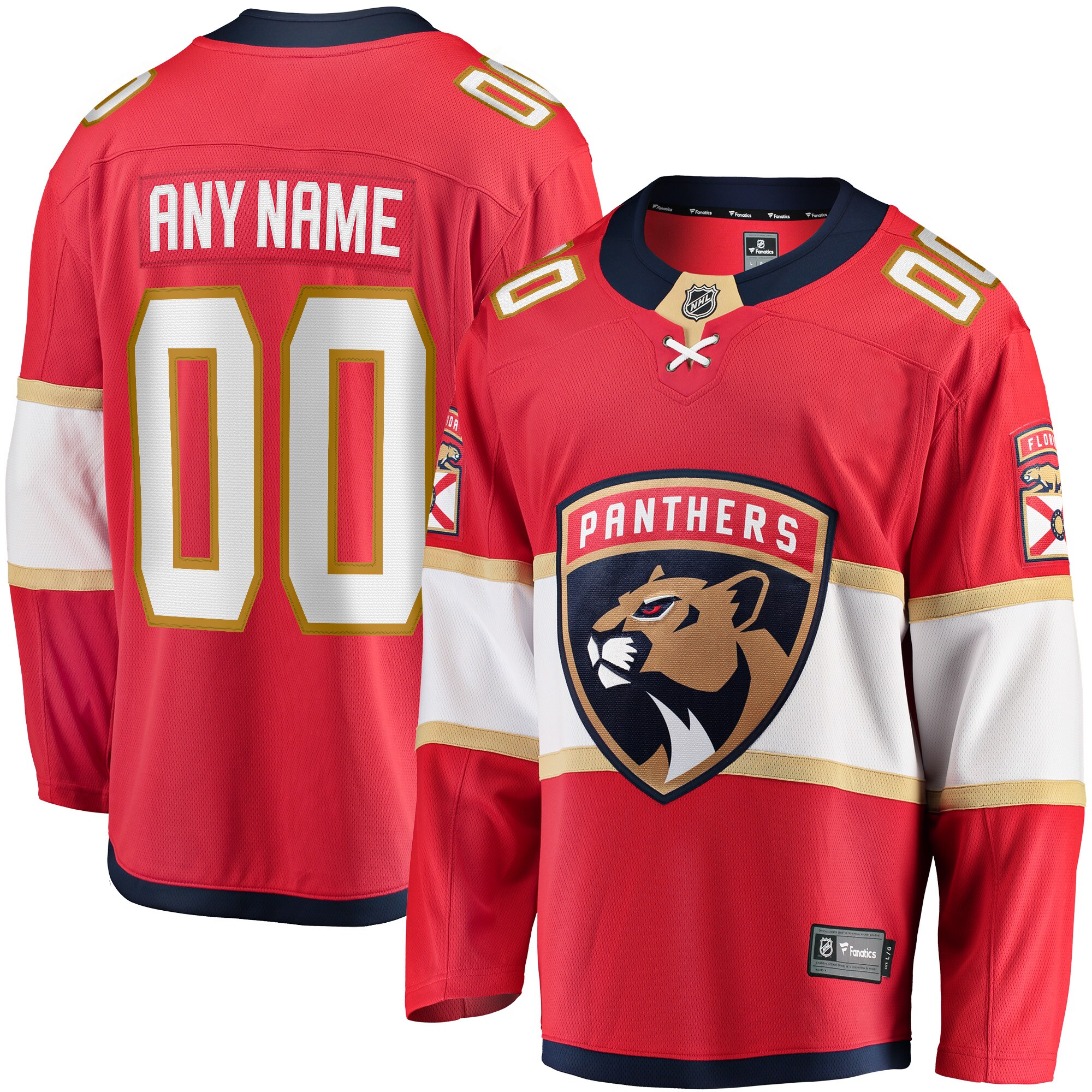 Florida Panthers Fanatics Home Breakaway Custom Jersey – Red