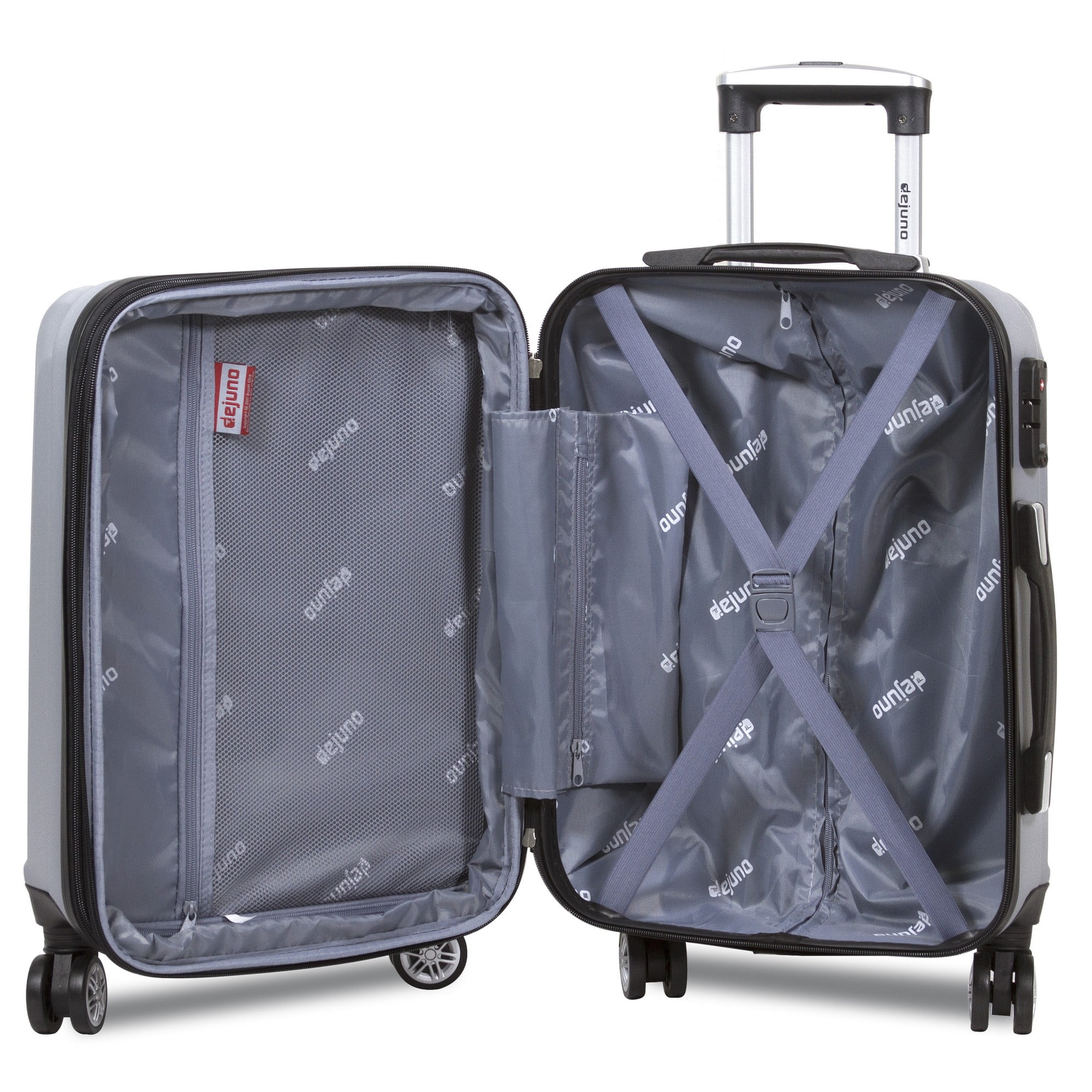 Dejuno Camden Hardside 3-Piece Expandable Spinner Luggage Set - Silver (20