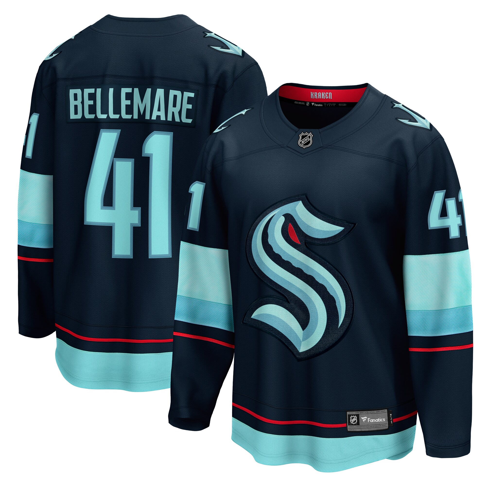 Pierre-Edouard Bellemare Seattle Kraken Fanatics Home Breakaway   Jersey – Deep Sea Blue