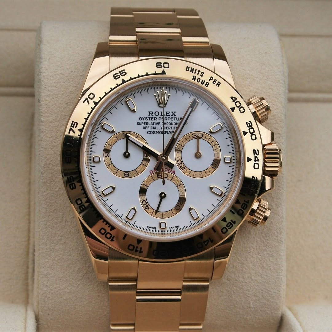 【Super Clone】Rolex Daytona Yellow Gold / White / Oyster m126508-0001