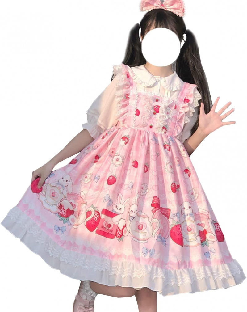 Japanese Style Sweet Cosplay Lolita Dress Teens Suspender