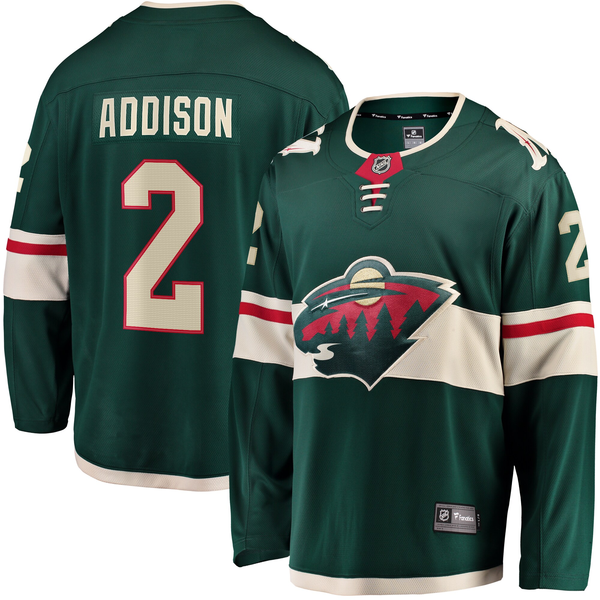 Calen Addison Minnesota Wild Fanatics Home Breakaway   Jersey – Green