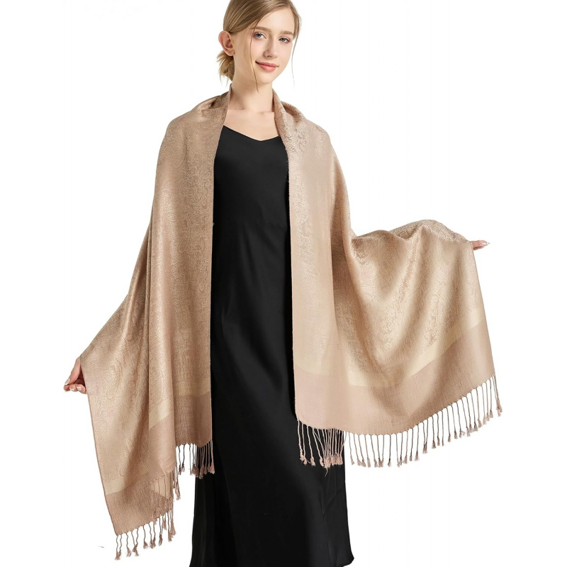 Silky Paisley Pashmina Shawl Scarf-Women's Soft