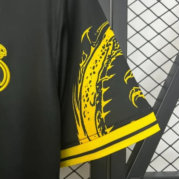 2024/2025 Real Madrid Special Glod Dragon Black Football Shirt 1:1 Thai Quality