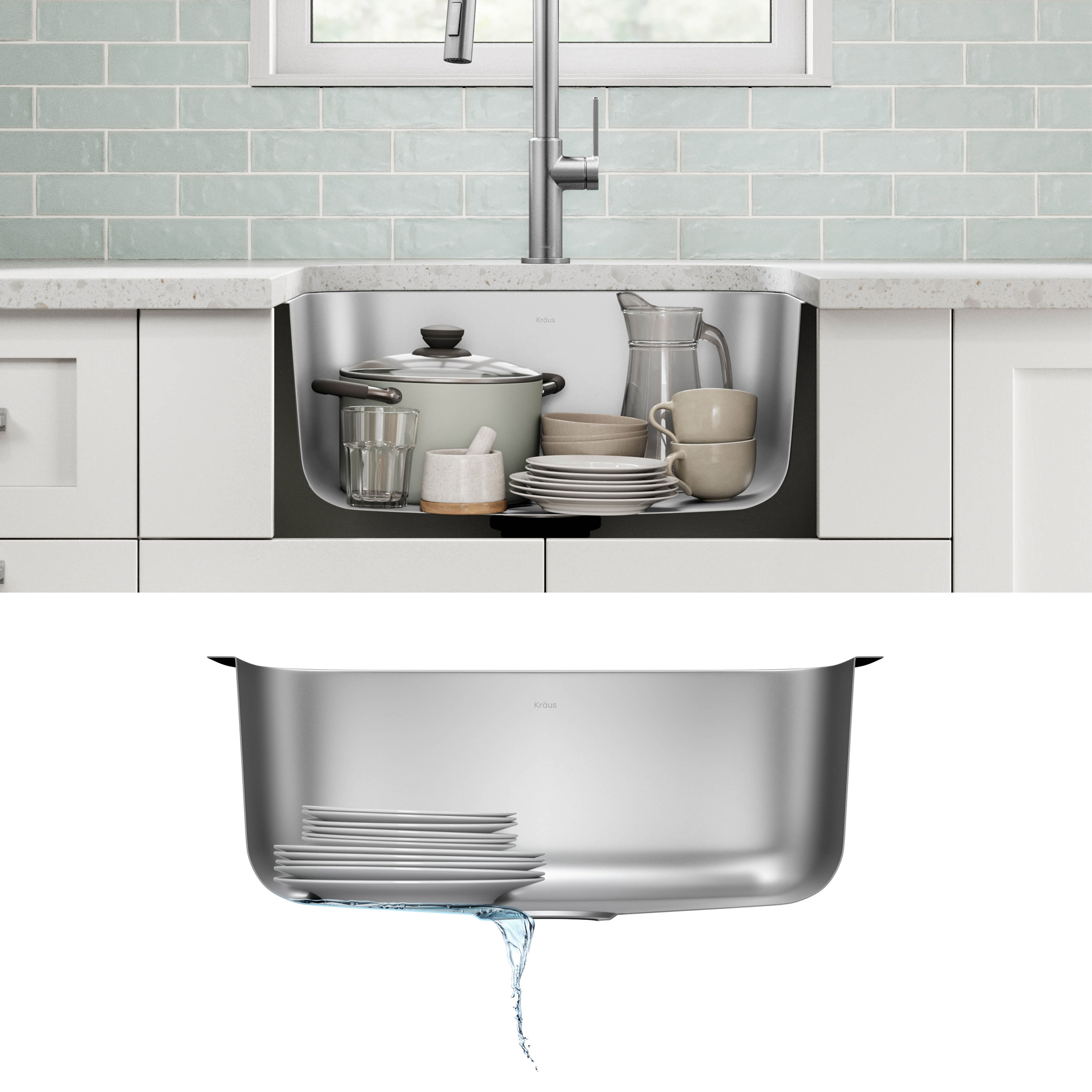 KRAUS Undermount Single Bowl Stainless Steel Kitchen Sink