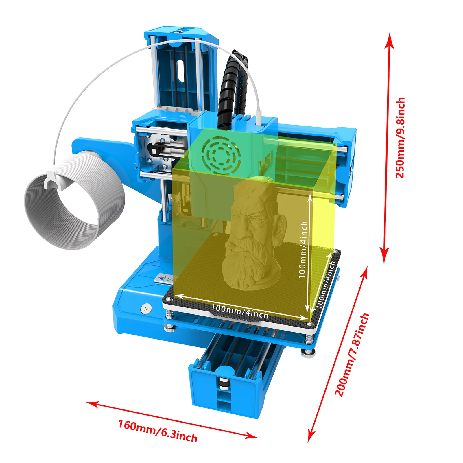 EasyThreed 3D Printer Mini Desktop Printing Machine for Beginners Household Education(Black)