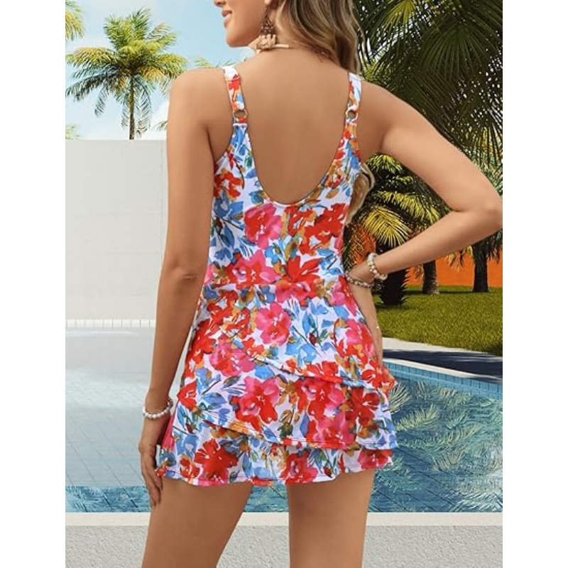 Women's One Piece Swim Dress Swimsuit