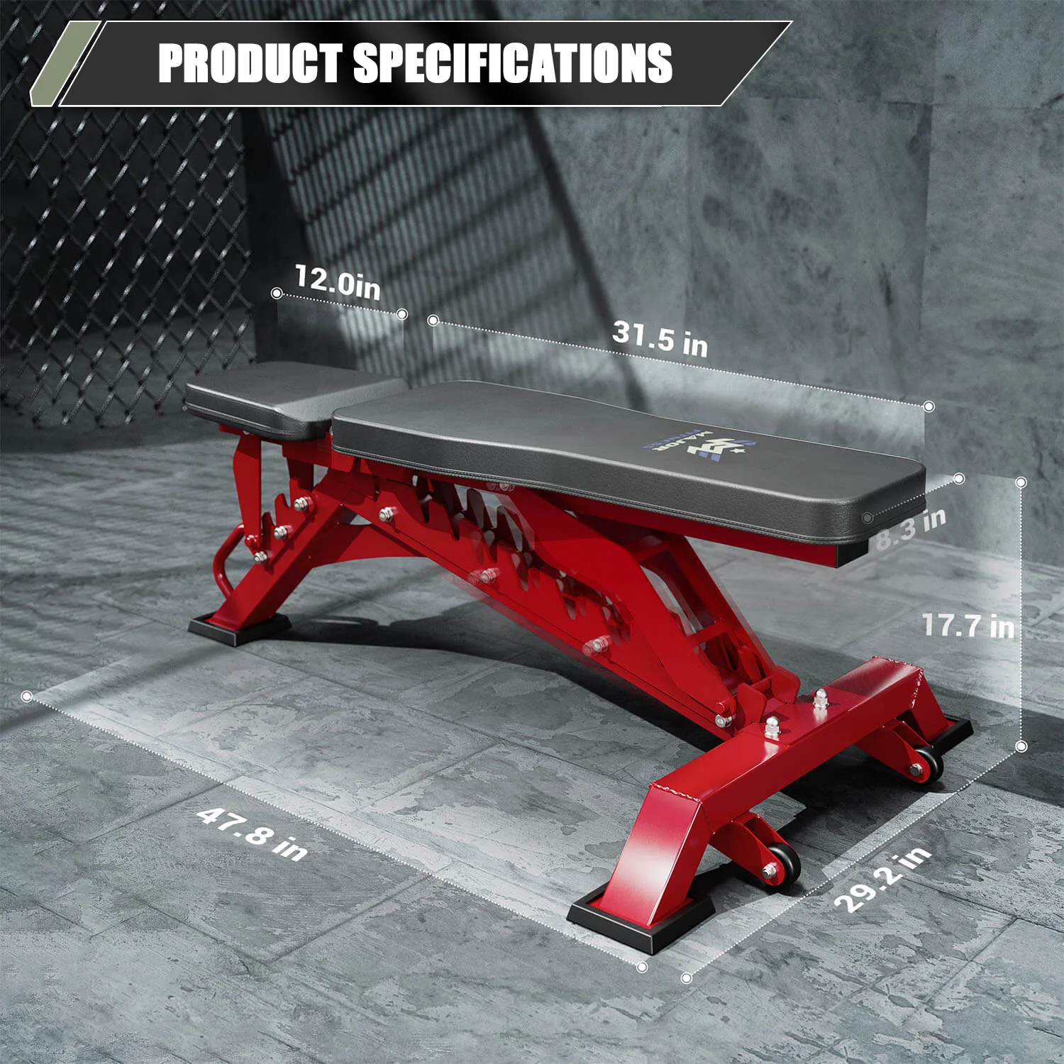 Major Fitness Adjustable Bench | 1300Lbs Capacity Weight Bench PLT01