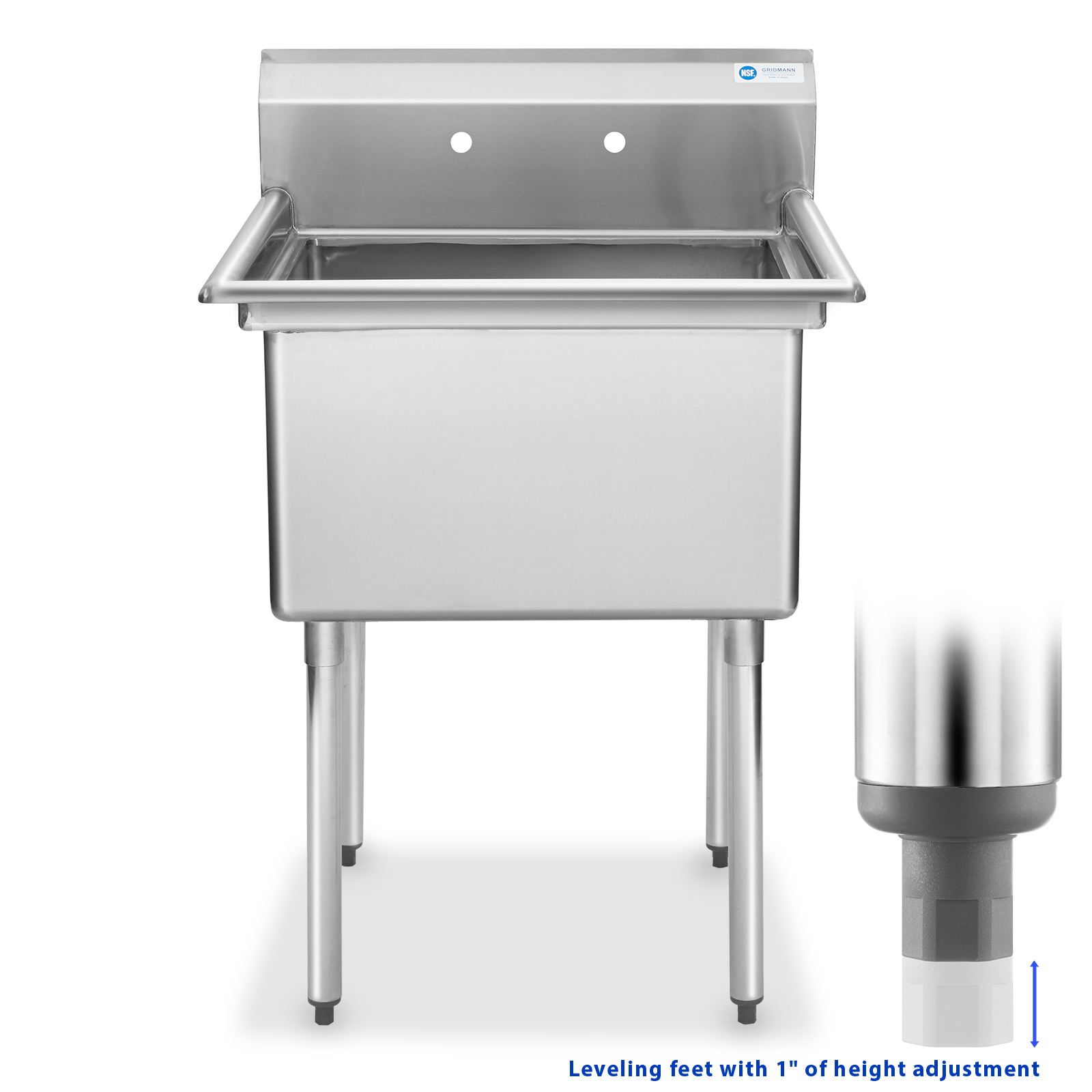 GRIDMANN Stainless Steel Utility Sink with 24