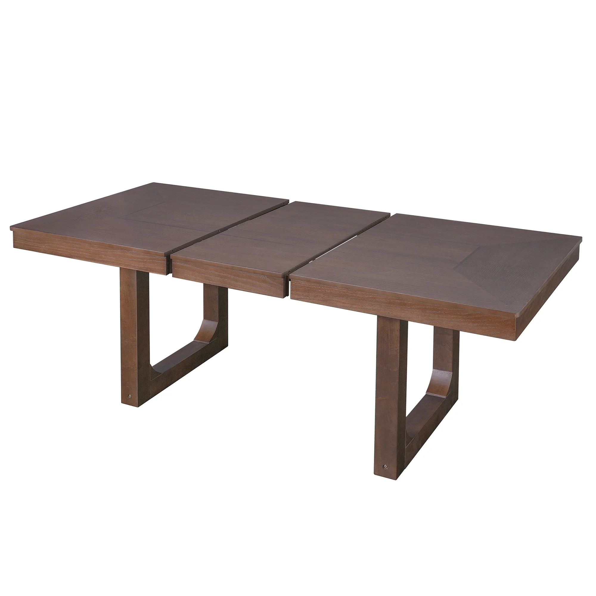 Harper & Bright Designs Farmhouse Extendable Dining Table Set for 6, 7 Pieces Rectangle Dining Table with 6 Upholstered Chairs, Wood Expanding Kitchen Table Set for Dining Room, Brown