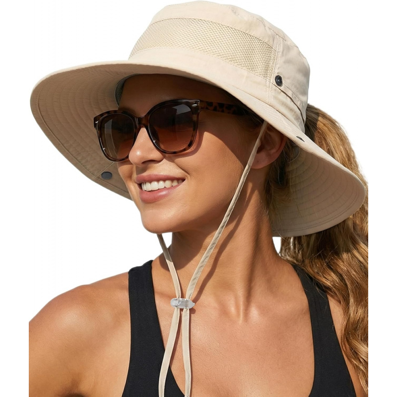 Women's Sun Hat with Ponytail Hole Beach