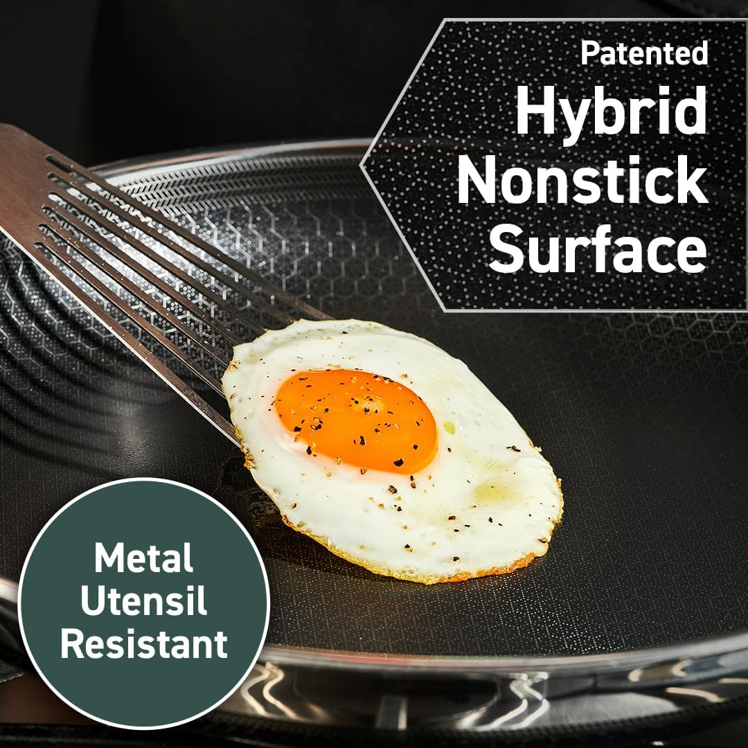 Hybrid Nonstick 8-Inch Frying Pan, Stay-Cool Handle, Dishwasher-Friendly, Oven-Safe Up to 900��F, Induction Ready, Compatible with All Cooktops